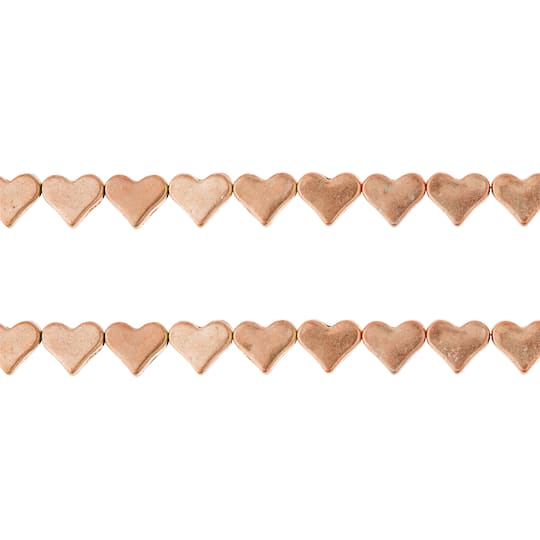 Rose Gold Metal Heart Beads, 6mm by Bead Landing™